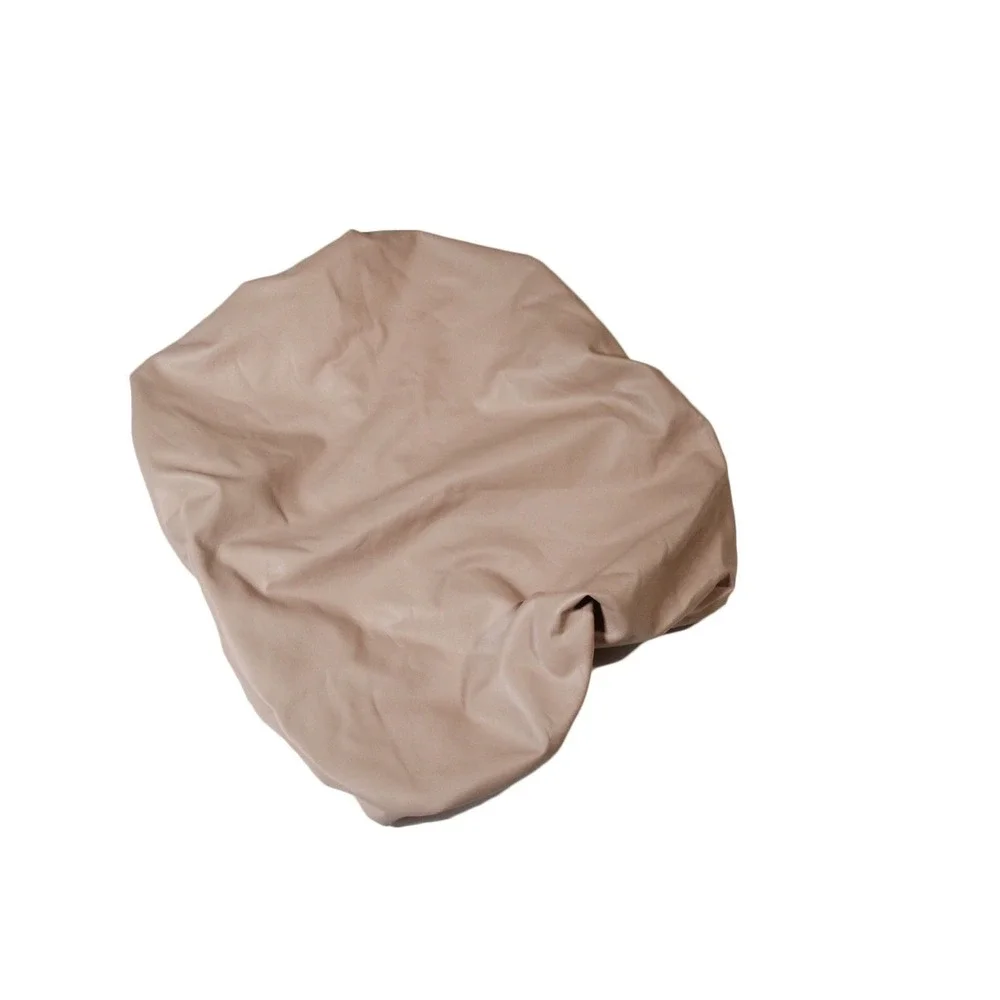 Set of 2 Tan Faux Leather Dining Chair Seat Covers Waterproof 15 x 15 in